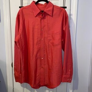 Bugatchi Uomo sz.L shirt, salmon color, textured